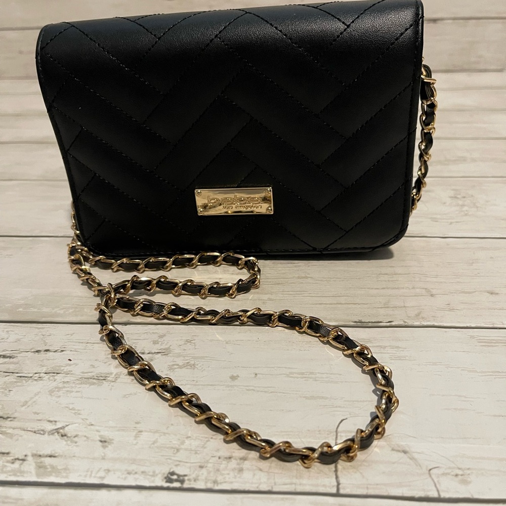 New bebe black Chevron Crossbody or clutch